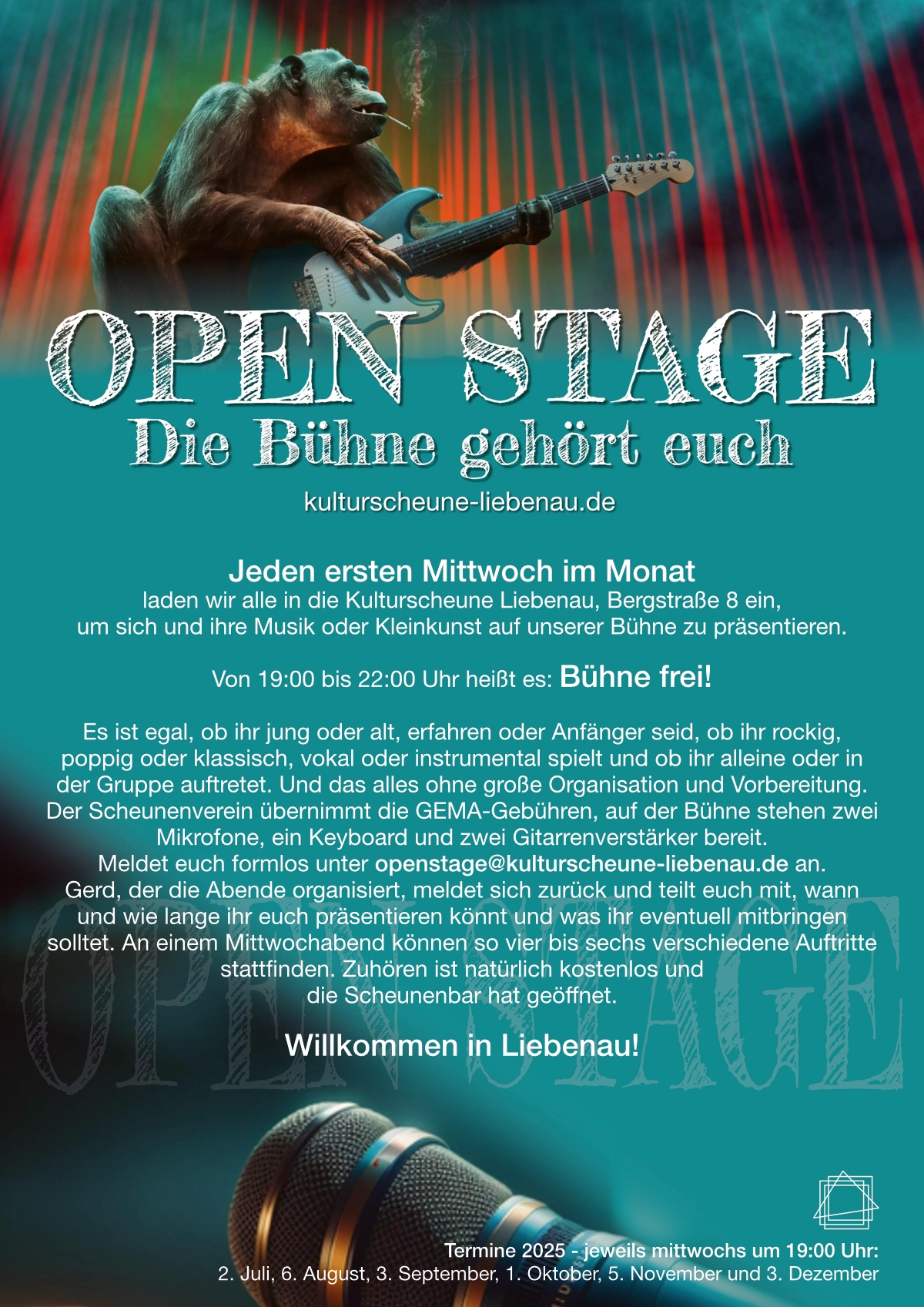 Plakat zur Veranstaltungsreihe Open Stage